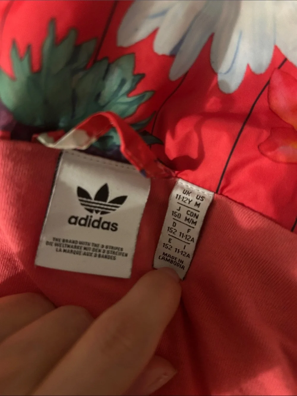 adidas Red Multi Floral Bomber Jacket